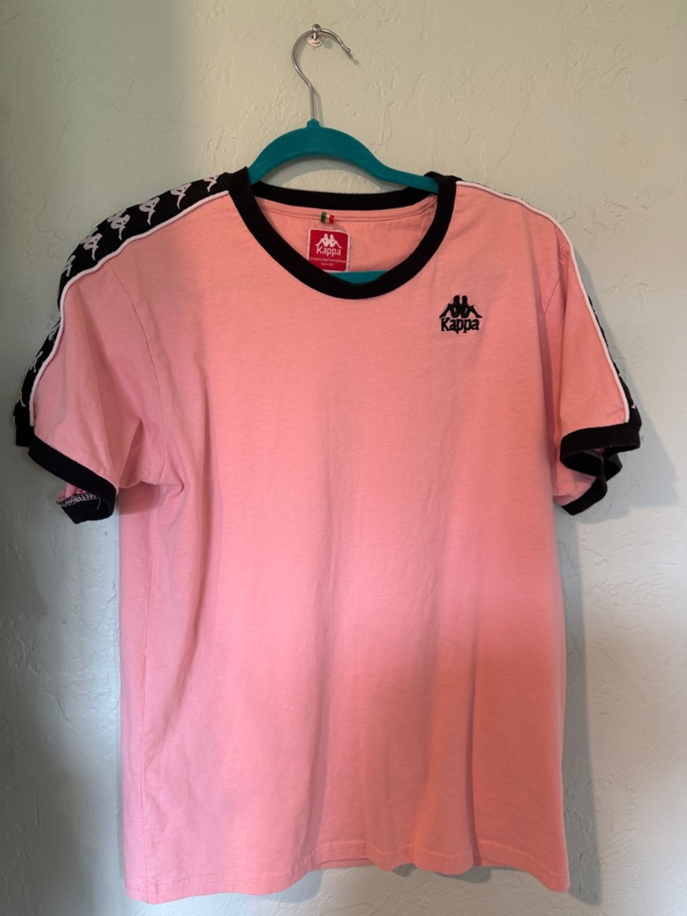 Kappa Pink Tee with Black Logo Trim